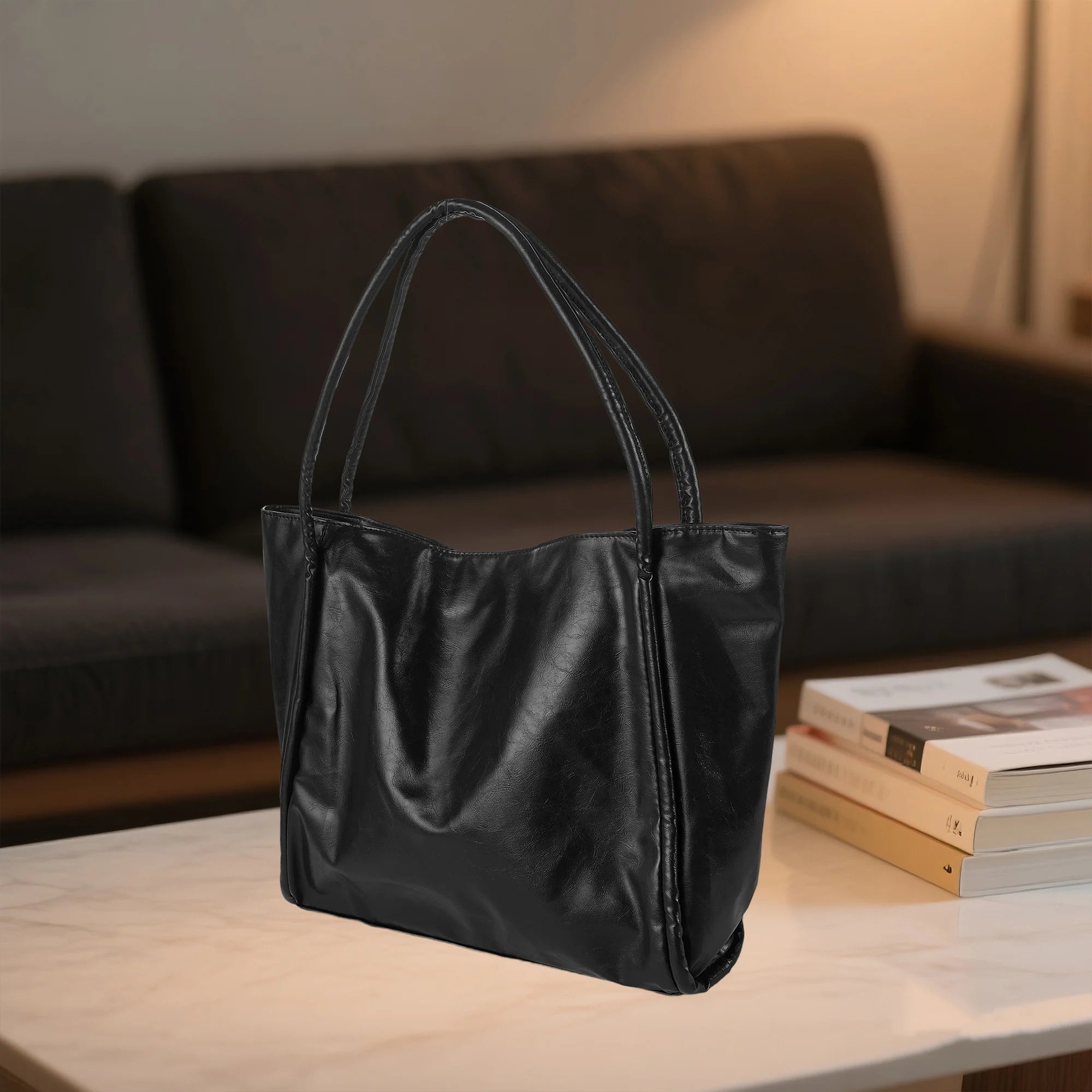 Cyflymder  Fashionable Women s Leather Tote Bag with Spacious Interior for Travel Shopping and Everyday Use - Stylish Shoulder Handbag
