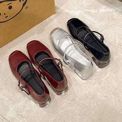 Cyflymder  Fashion Buckle Latch Design High-heeled Shoes Women Shallow Mouth Square Toes Shoes Relaxation Comfortable Women Shoes 1