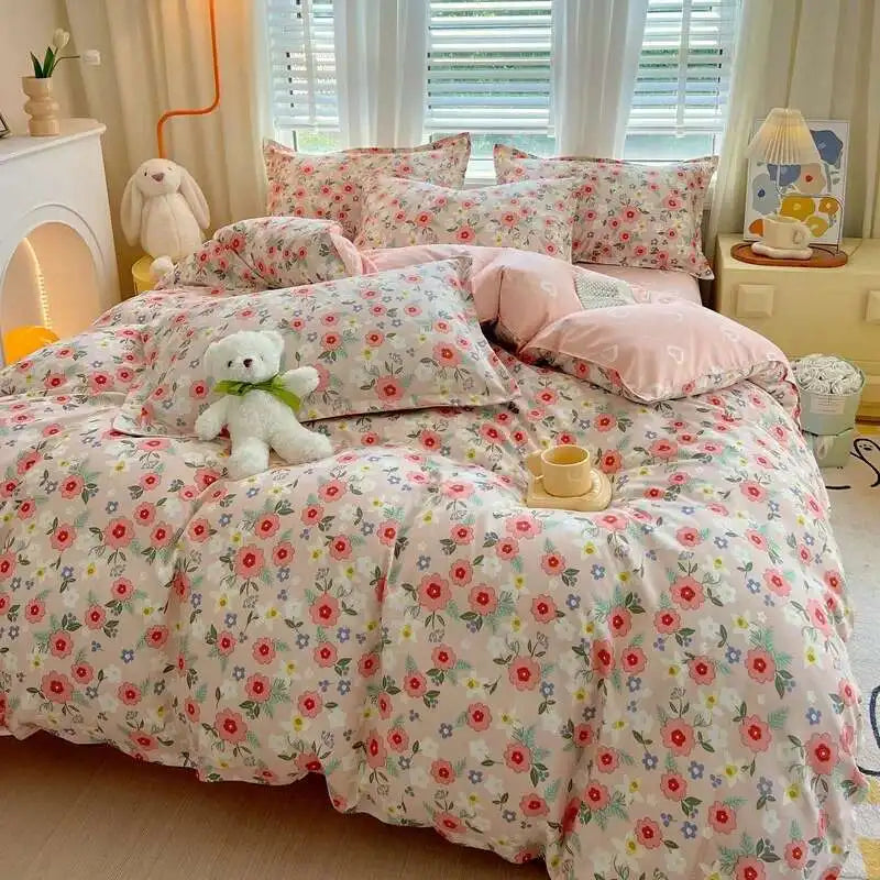 Cyflymder  New Cotton Duvet Cover, Long Staple Cotton Bed Sheet, Thickened And Brushed Four Piece Set, Student Dormitory Three Piece Set