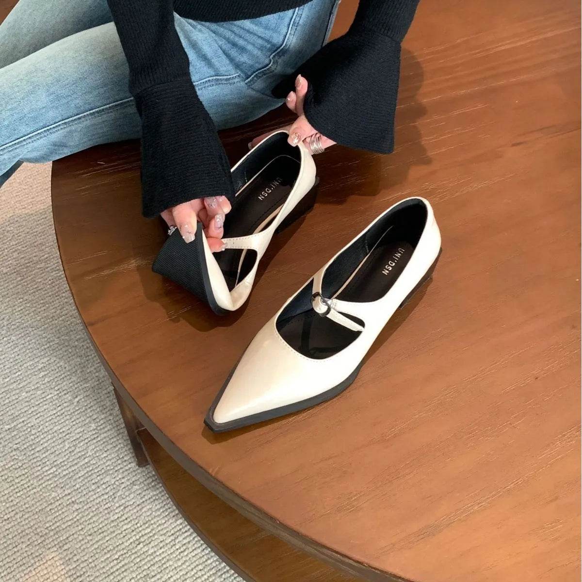 Cyflymder  Shoes Woman 2025 Female Footwear Pointed Toe All-Match Shallow Mouth Casual Sneaker New Dress Summer Moccasin Solid PU Fabric