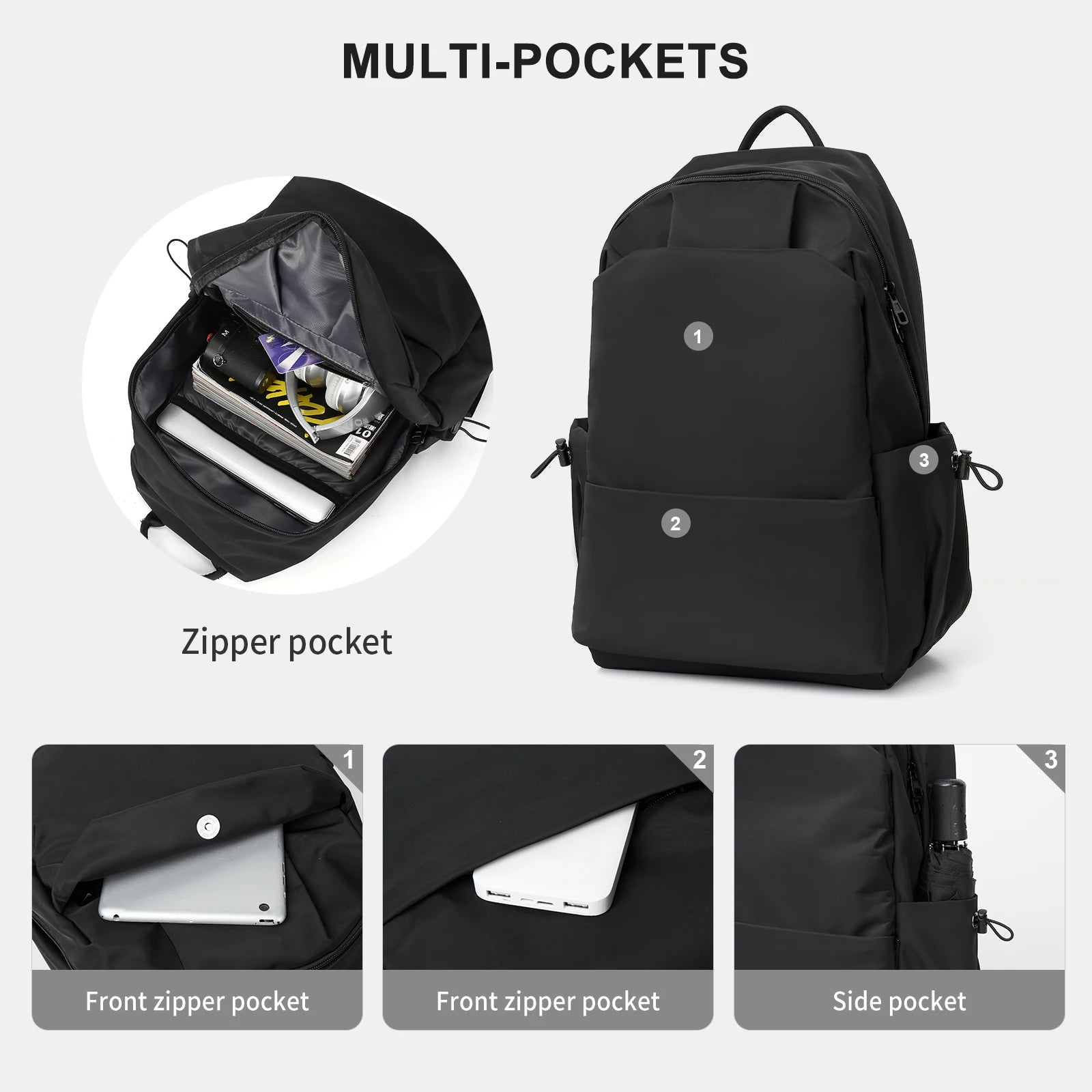 Cyflymder School Backpack For Women Men Waterproof College Backpack Lightweight Travel Backpack Rucksack Casual Daypack Laptop Backpacks