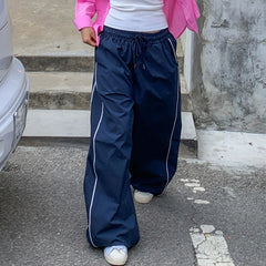 Cyflymder  Women's Streetwear Pants Y2K Vintage Low Rise Baggy Sweatpants Elastic Waist Loose Casual Trousers Straight Leg Aesthetic Fall