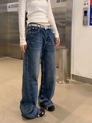 Cyflymder  Y2k Graphic Embroidery Women Jeans Harajuku Vintage Wide Leg High Waisted American Style Denim Pants Baggy Hip Hop