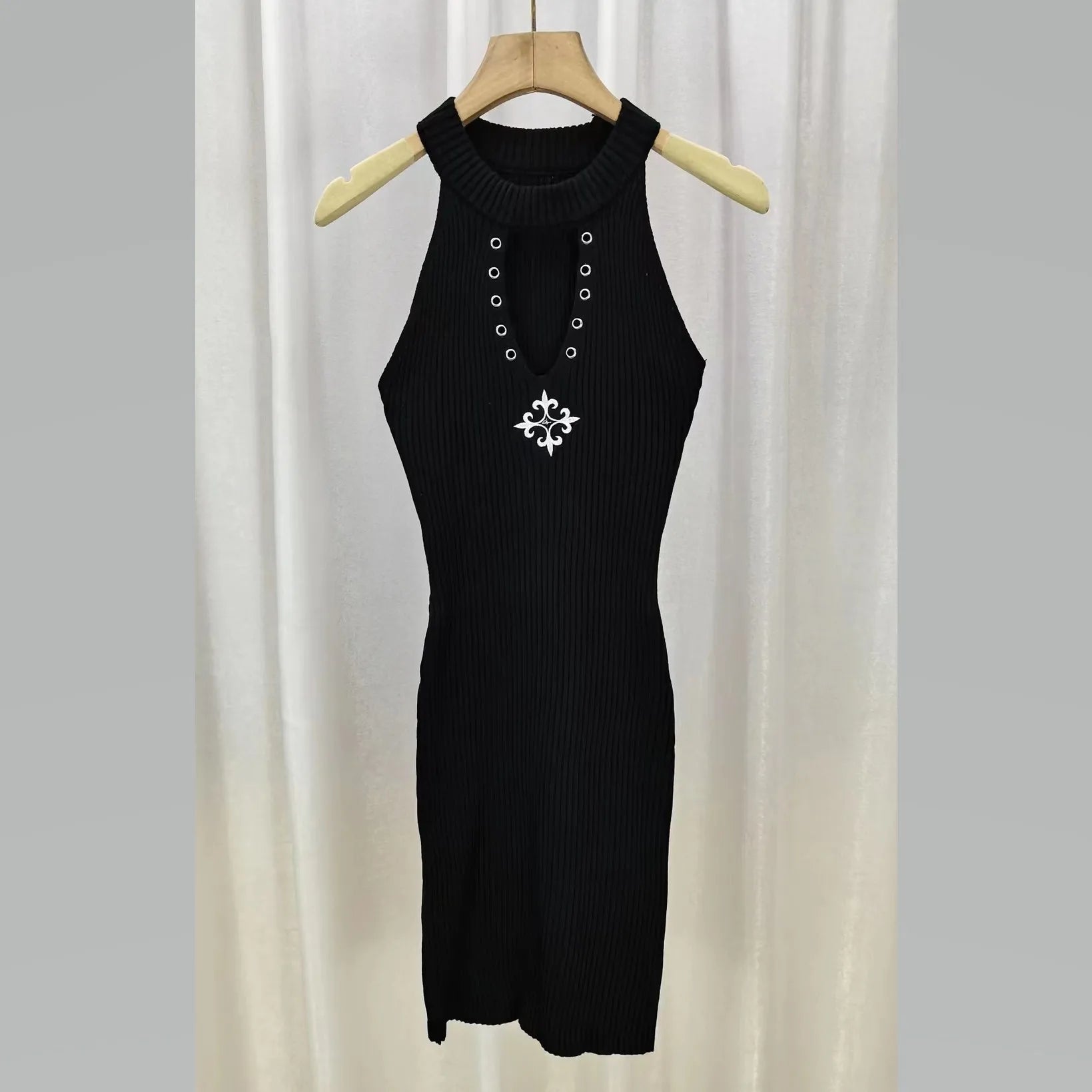 Cyflymder  Sexy Mini Dress Women Knitted Hollow Out Slim Off Shoulder Hip Bodycon Short Dress