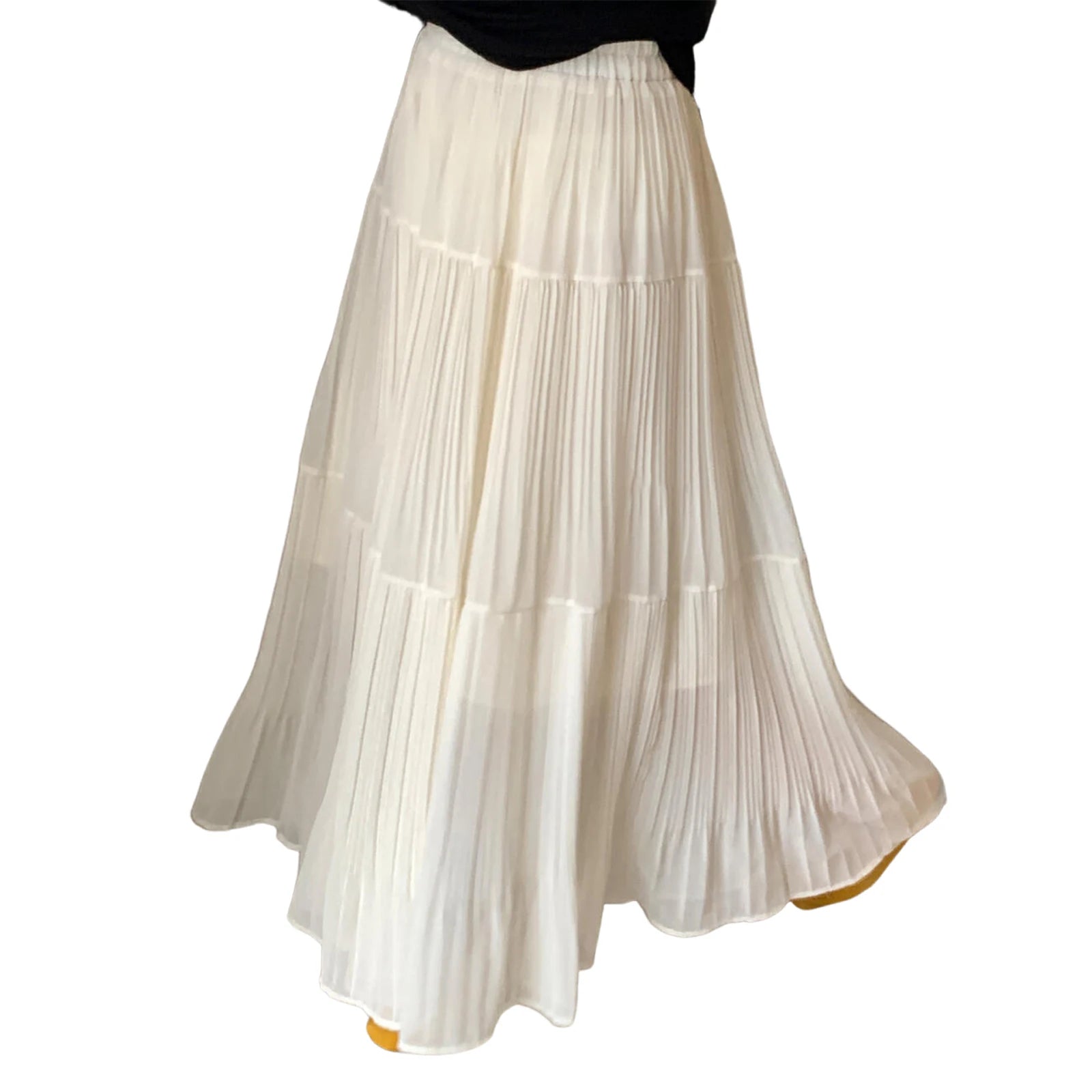 Cyflymder  Women s Lightweight Maxi Skirt with Elastic Waistband and Boho Print for Vacation Picnic Outdoor Activities