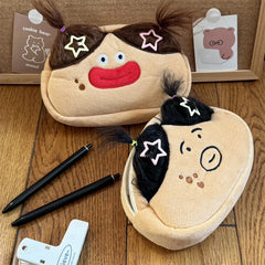 Cyflymder  Cute DIY Pen Bag Case Box Stocking Stuffers Cute Creative Long Hair Doll Cartoon Large Capacity Zipper Organizer Storage Bag