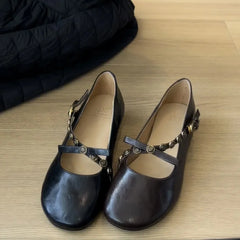 Cyflymder  Low Heels PU Slides  Rubber Hoof Low Heels Rubber Slides  PU