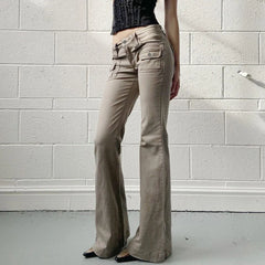 Cyflymder  Hot Selling New Khaki Women Jeans Fashion Vintage Dark Gray Long Pants Casual Style Straight Leg Denim Trousers For Women