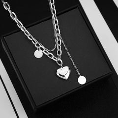 Cyflymder  New Love Necklace For Women Hip Hop Streetwear Light Luxury Choker Colorproof Layered Chain Gift