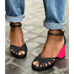 Cyflymder  Women Sandals Fish Mouth Summer Large Size 43 Women's Shoes Elegant Heel Casual Ankle Buckle High Heel Platform Sandalias