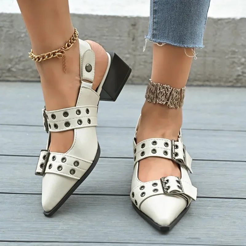Cyflymder  New Women Platform Sandals Pointed Toe Spring Fashion Shallow Sandals Flats Slip on Outdoor Shoes Big Size Zapatos De Mujer
