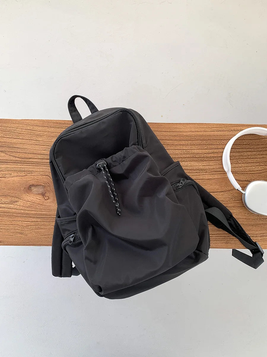 Cyflymder  Korean Vintage High-capacity Backpack All Match Simple Nylon Casual Schoolbags Streetwear Women Students Backpacks Y2k Aesthetic