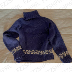 Cyflymder  Loose Tide Coquette High collar Sweater Y2K Maiden Women Minimalist Clothing Cute Kawaii Sweet Knitwear Line patterns Pullover