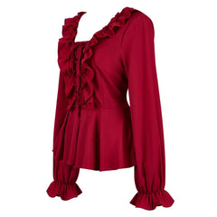 Cyflymder  Women Gothic Shirts Pirate Boho Blouse Steampunk Vintage Shirt Renaissance Medieval Peasant Blouses Halloween Cosplay Costume