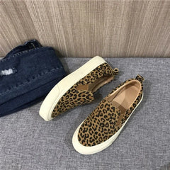 Cyflymder   Leopard Print Slip on Women's Canvas Shoes Summer Casual High on Platform Ladies Footwear New Fashion Vulcanized Shoe Sale