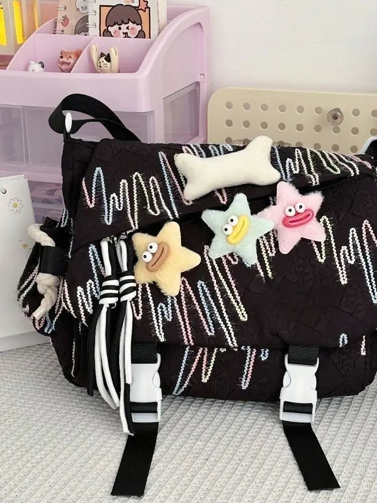 Cyflymder  Stylish Backpack Large Capacity Crossbody Bag for School Commuter, Soft Girl Casual Backpack or Shoulder Bag