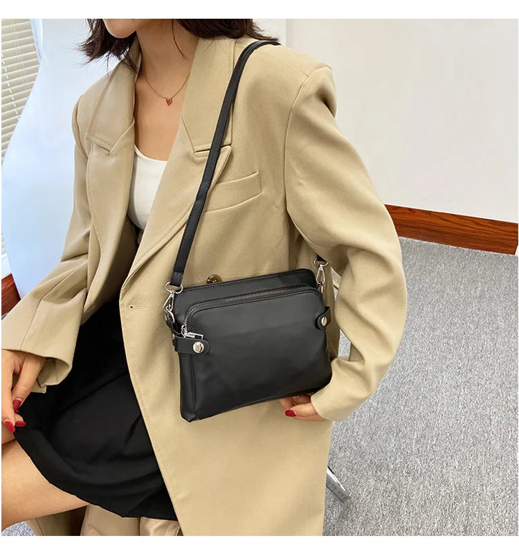 Cyflymder  Vintage pu leather women shoulder bag Multiple pockets female crossbody bag Casual Messenger bag big handbag phone wallet bolsa