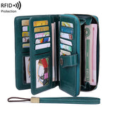 Cyflymder High Quality Women Wallet RFID Anti-theft Leather Wallets For Woman Long Zipper Large Ladies Clutch Bag Female Purse Card Holder