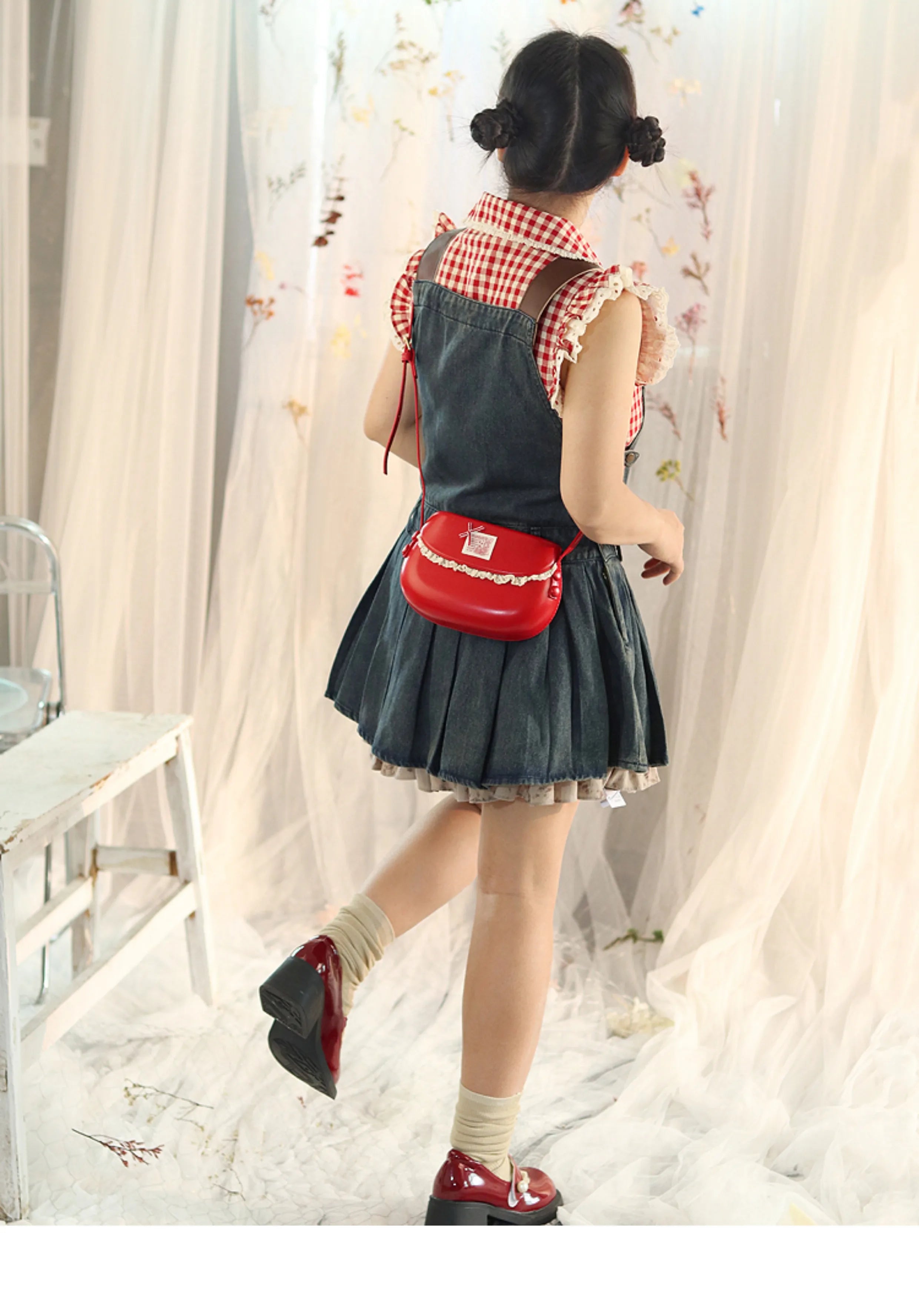 Cyflymder  Harajuku Red Messenger Bag Women 2025 Sweet Cute Retro Leather Casual Crossbody Bags Ladies Fairy Core Aesthetic Mini Bag Y2k