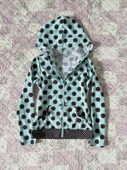 Cyflymder   Wave point Slim Y2K Women's Clothing Cute Sweet Sweatshirt Dainty Adorable Zip Hoodies Coquette Surcoat emo Long Sleeve Cardigan