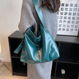 Cyflymder Women PU Bag Vintage Zipper SOFT High-Capacity Tote Bag Shoulder Bag Purses and Handbags Office Lady All-match
