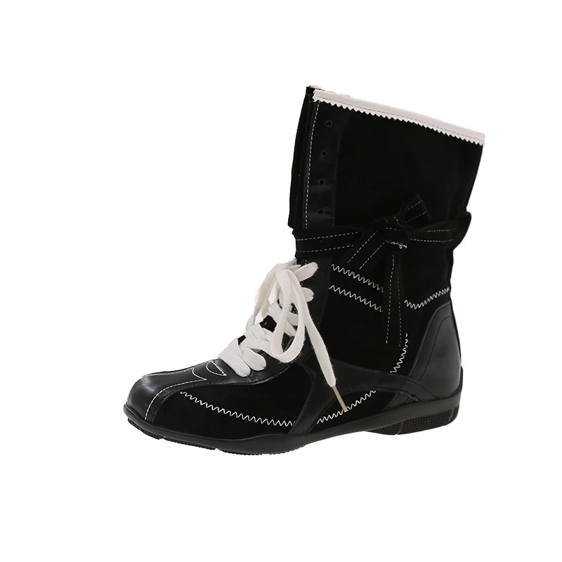 Cyflymder  High-top German training Shoes for Women's 2025 New Inner Height Increase 5CM Microfiber Sports Boxing Short Boots Sneakers