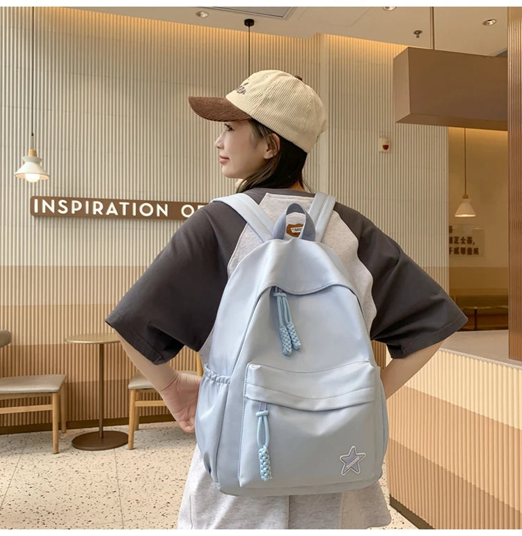 Cyflymder  Women Y2k Aesthetic Simple Star Backpack All Match Students Fashion Casual Schoolbags Japanese High-capacity Backpacks Trendy