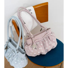 Cyflymder   Fashion Tote Arge Capacity Single Shoulder Underarm Cloud Bags Sweet Handheld Polka Dot Bag for Women New