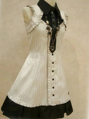 Cyflymder  Goth Dresses Punk Y2k Woman Clothes Stripe Sleeveless Dress Japanese Harajuku Basics Sexy Lolita Mini Akirt 2000s Streetwear Emo
