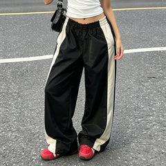 Cyflymder  Women Low Waist Casual Cargo Pants Vintage Wide Leg Trousers Fashion Streetwear Baggy Pants Hip Hop Joggers Clothes