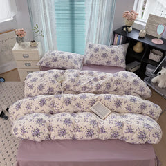 Cyflymder  INS Korean Style 2025 Floral Bedding Sets New Skin Friendly Soft Washed Cotton Printed Bed Sheet Sets