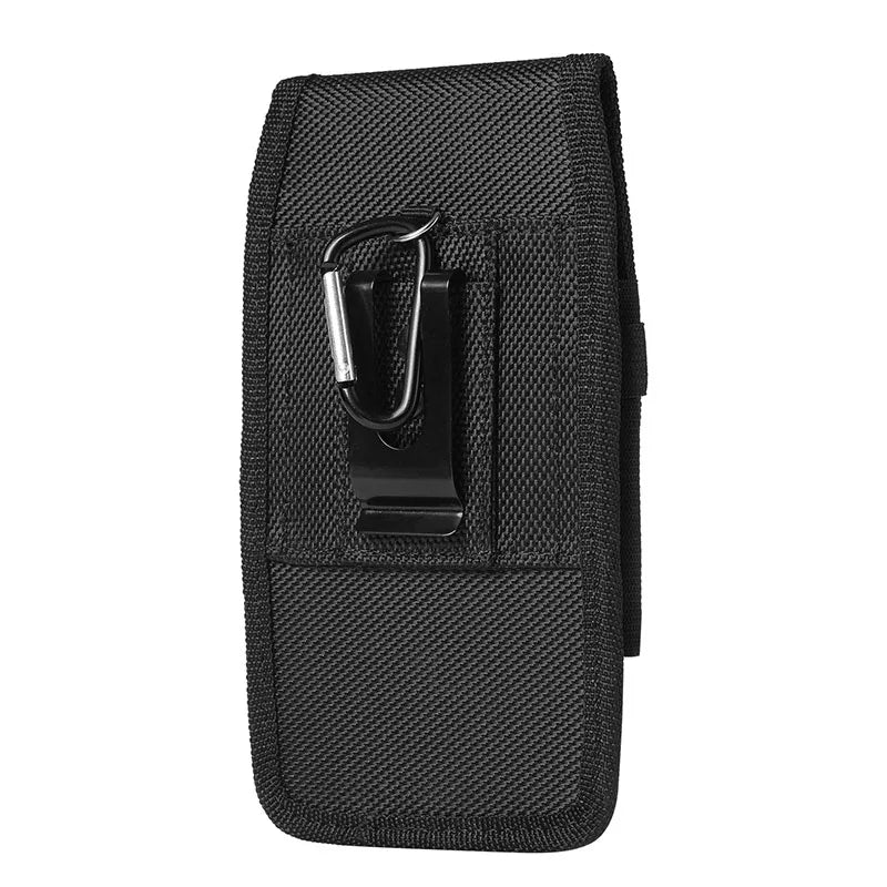 Cyflymder Oxford Cloth Waist Bag Men Women Mobile Phone Pouch Hanging Waist Storage Bag Portable Black Outdoor Phone Bag With Carabiner
