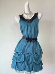 Cyflymder  Vintage Sleeveless Sweet Bow Bud Dress