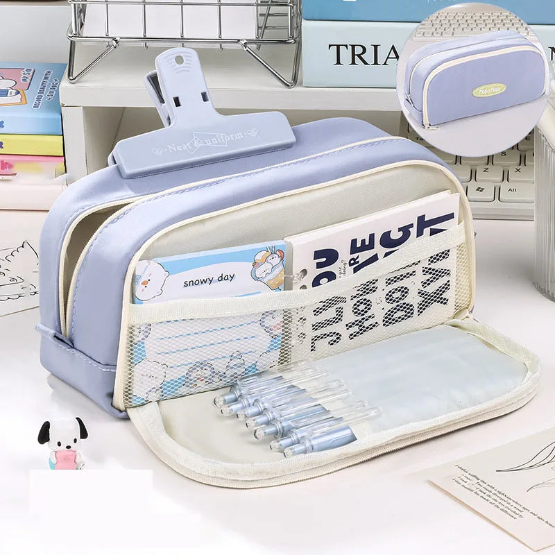 Cyflymder  Double Layers Pencil Case School Supplies Pencil Pouch Large Capacity Pen Case Cute Stationery Estuche Escolar Pencil Cases