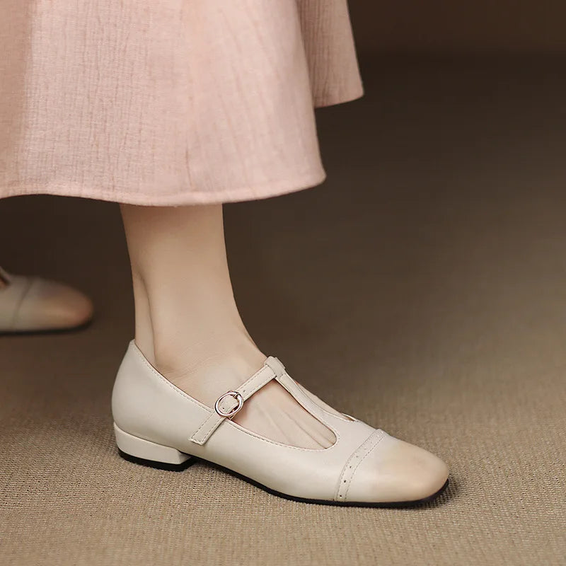 Cyflymder  All-Match Square Toe Low Heels Summer Shoes Ladies Casual Female Sneakers Shallow Mouth Dress Flats Women 2025 Big Size Buckle S