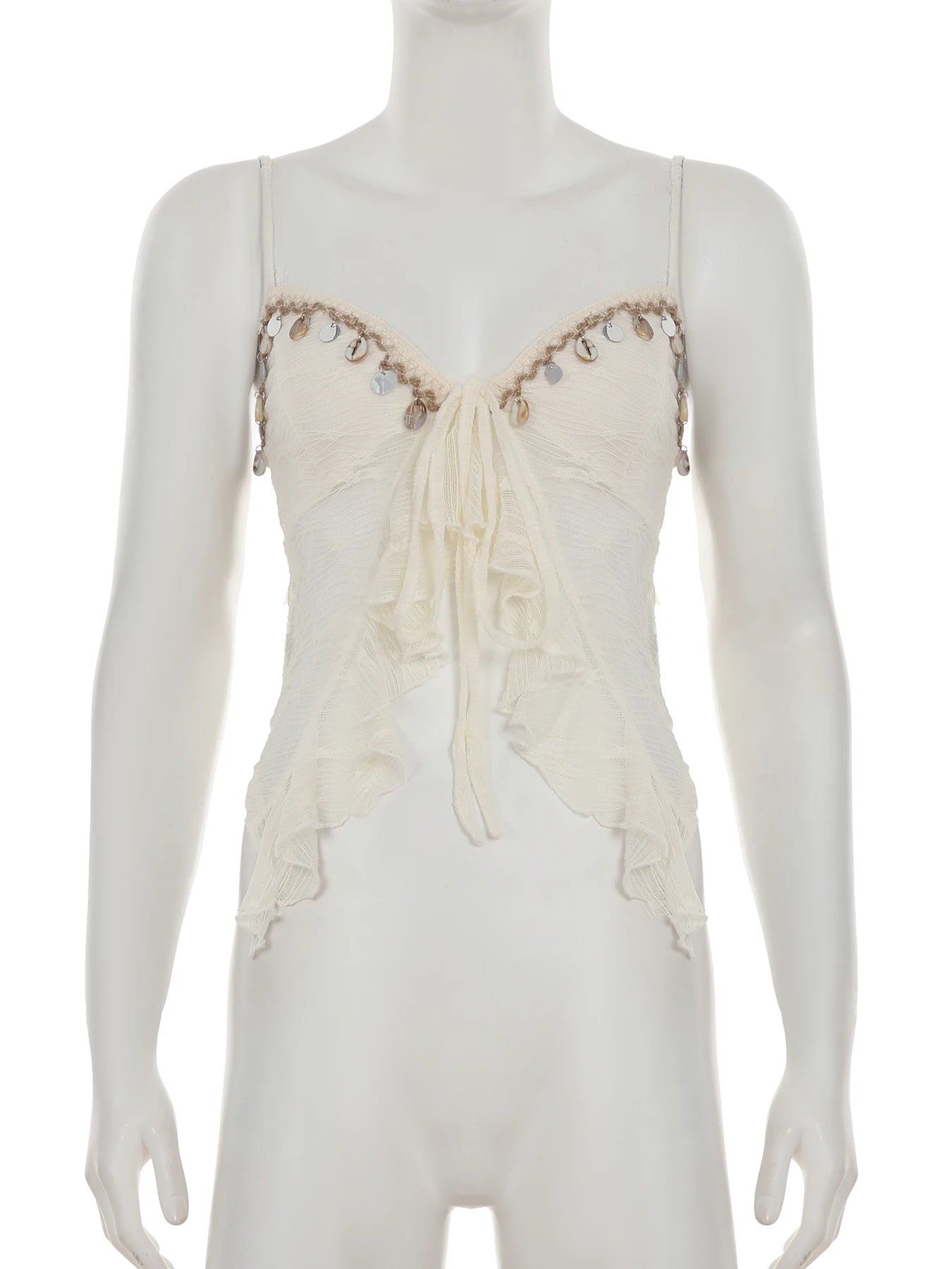 Cyflymder  Holiday Split Mesh Camis Tops Beach Style See Through Sexy Slim Deep V-Neck Sleeveless Tank Tops Women Summer Fashion