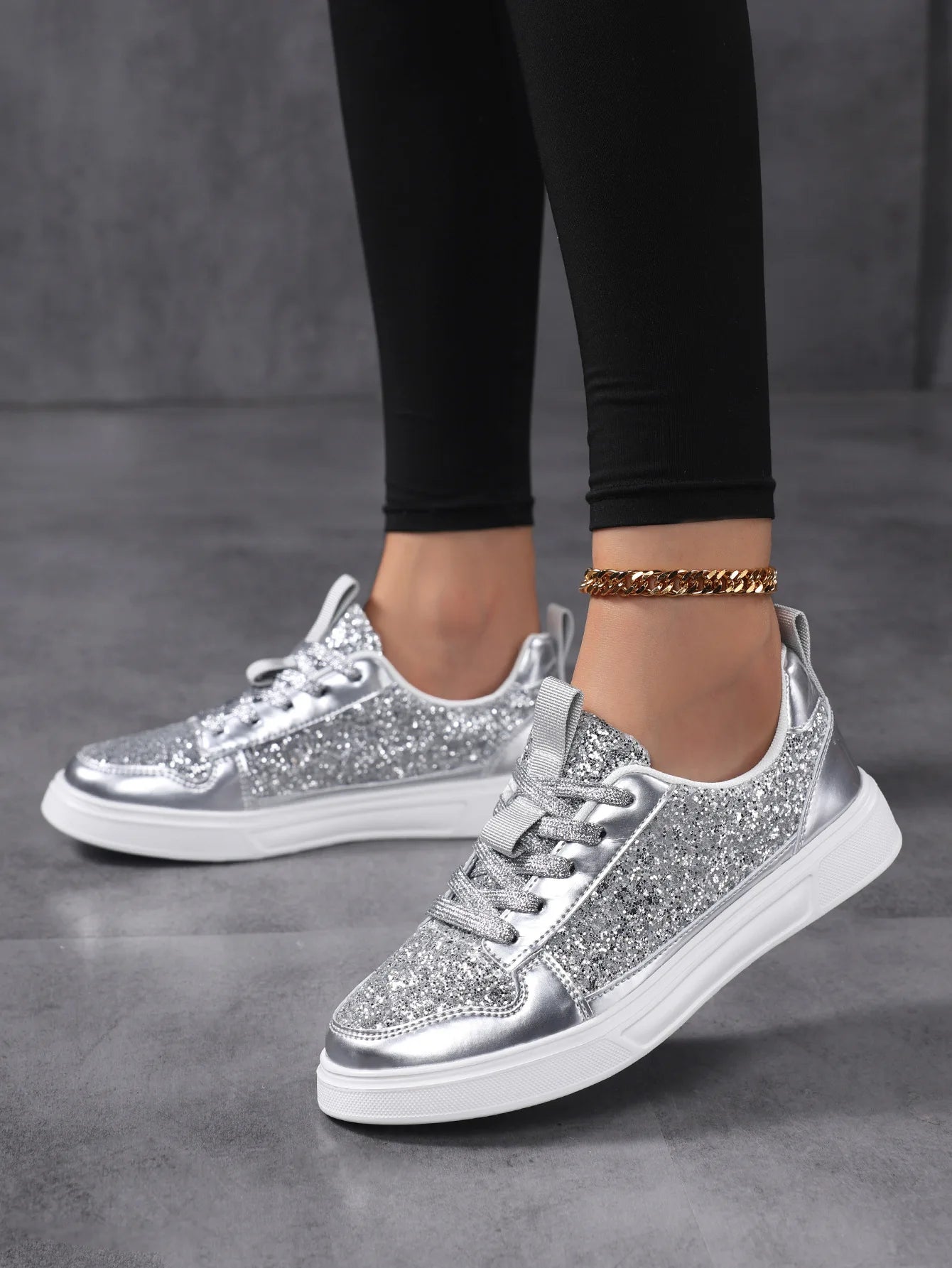 Cyflymder  Women's Patent Leather Shoes Woman Flat Sneaker Lace Up Designer Summer Ladies Comfortable Casual Footwear