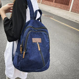 Cyflymder Fashion Denim Women's Backpack Simple Small Feminina Travel Backpack Casual Large Capacity Student School Bags For Girls