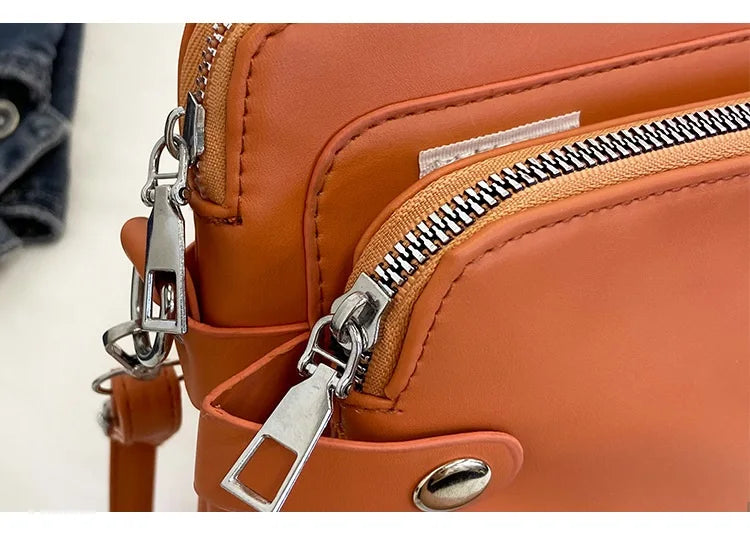 Cyflymder  Vintage pu leather women shoulder bag Multiple pockets female crossbody bag Casual Messenger bag big handbag phone wallet bolsa