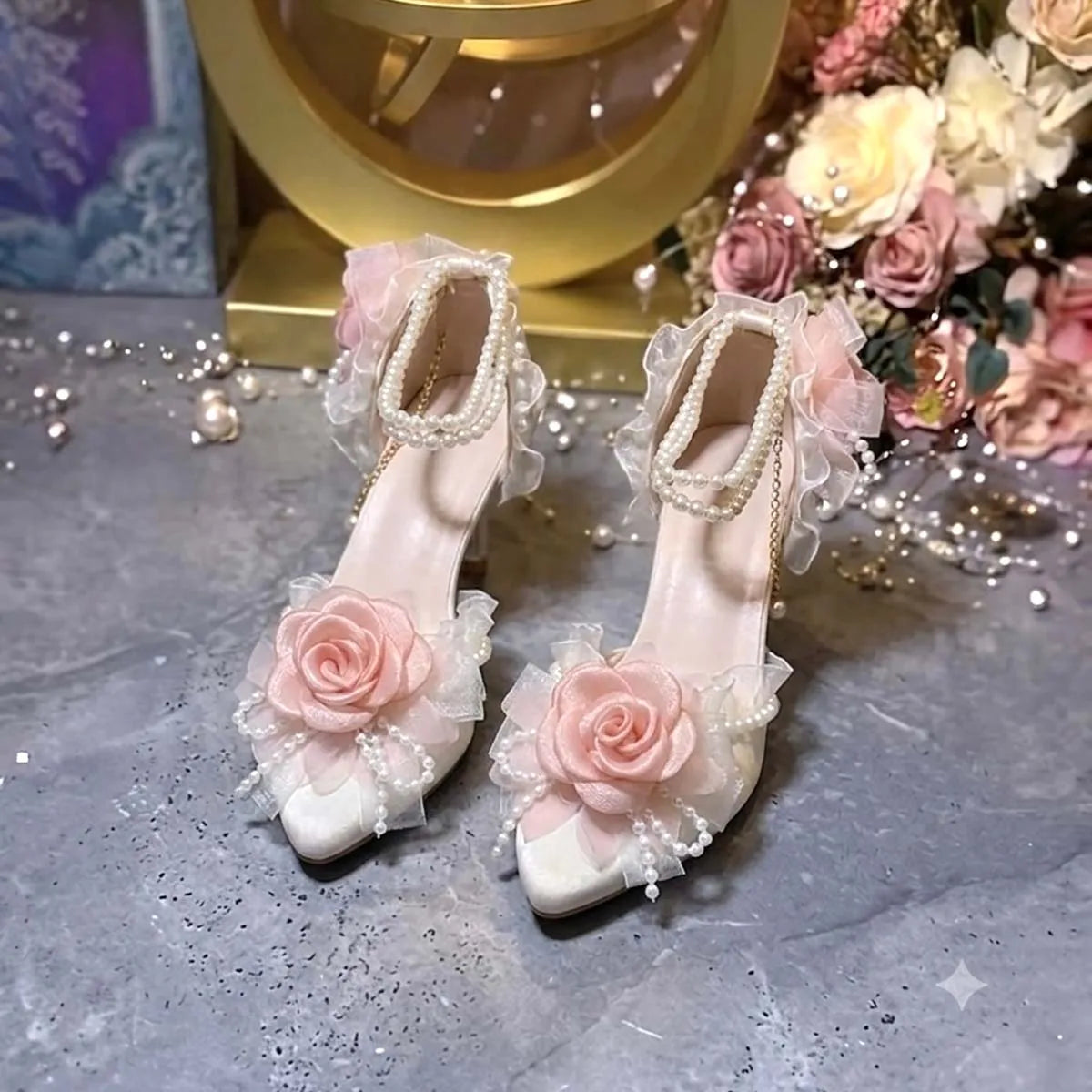 Cyflymder  fashionable heels Lolita y2k heels high heels for woman lolita shoes pink heels heels designer luxury bridal wedding heel pearl