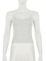 Cyflymder  Basic Solid Lace Trim Camis Top Sexy Slim Slash Neck Sleeveless Tank Tops Women Summer Fashion Streetwear Ladies