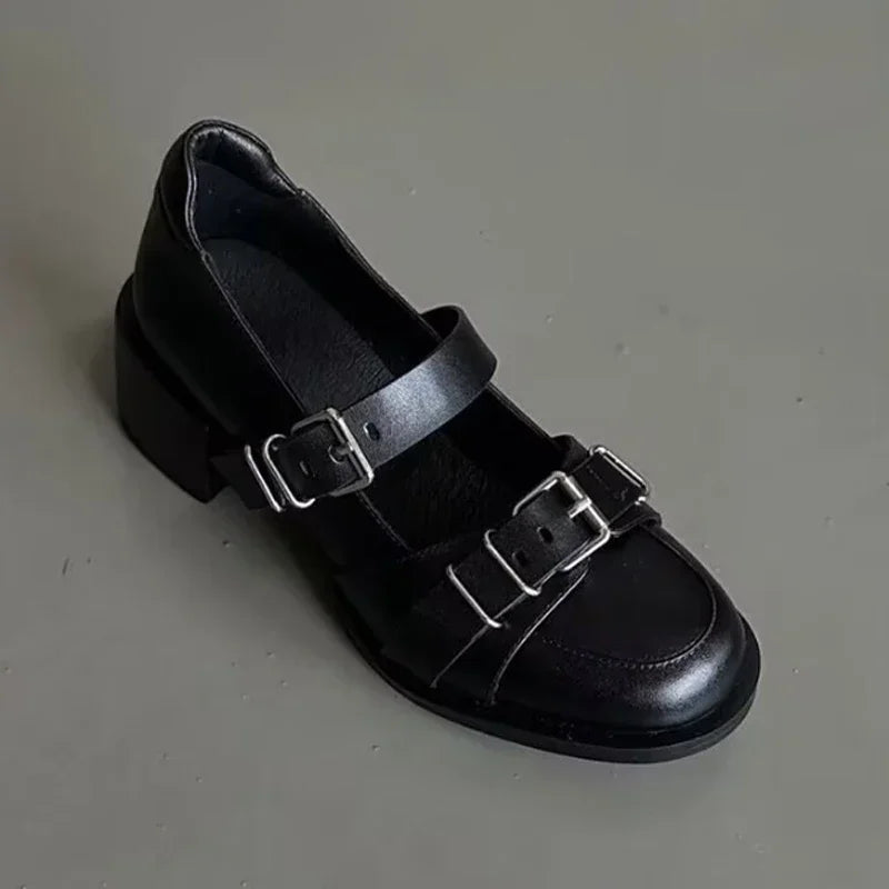 Cyflymder  Chunky  Jane Shoes Mid Heels Desigenr Shallow Sandals 2025 Trend New Spring Dress Shoes Pumps Mujer Zapatos