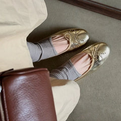 Cyflymder  Spring/Autumn Ballet-Style Flats for Women - Round Toe Soft Sole Mary Jane Shoes, Comfortable Bowknot Flats Women 36220
