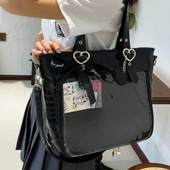 Cyflymder  Streetwear Y2k Aesthetic Shoulder Handbags 2025 Vintage High-capacity Women Crossbody Ita Bag Japanese Jk Transparent Tote Bags