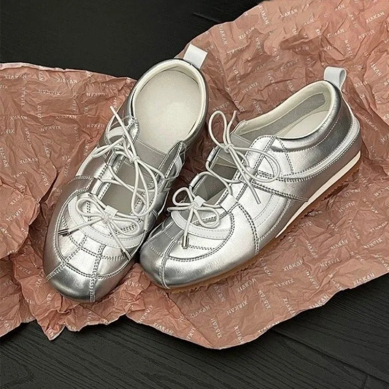Cyflymder  Spring/Summer/Autumn New French Mary Jane Shoes Women's 4.5cm Heeled Strappy Ballet Style Slimming Casual Flat Sneakers