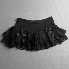 Cyflymder  Korean New All Match Lace Edge Design High Street Skirts Y2k Aesthetic Summer Ruffle Slim A-line Short Jupe  Tiered Punk Skirt