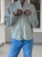 Cyflymder  Women s Oversized Chunky Knit Cardigan Sweater with Shawl Collar and Button Down Front - Cozy Winter Fashion Piece