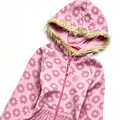 Cyflymder  Pink Flower Zipper Hoodie Spicy Girl Hip-Hop Girl Y2K Fur Border Street Retro Gothic Punk High Street Classic Fashion Sweet Girl