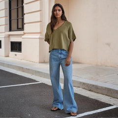 Cyflymder  Chic Loose High Waist Design Straight Crotch Retro Style Denim Trousers for Lady Comfortable Casual and Versatile Jeans