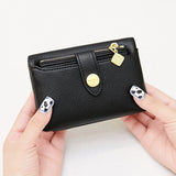 Cyflymder PU Leather Women's Wallet Portable Double Fold Short Women's Money Bag Multi functional Small Coin CardHolder Wallet